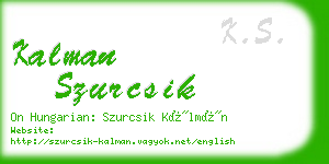 kalman szurcsik business card